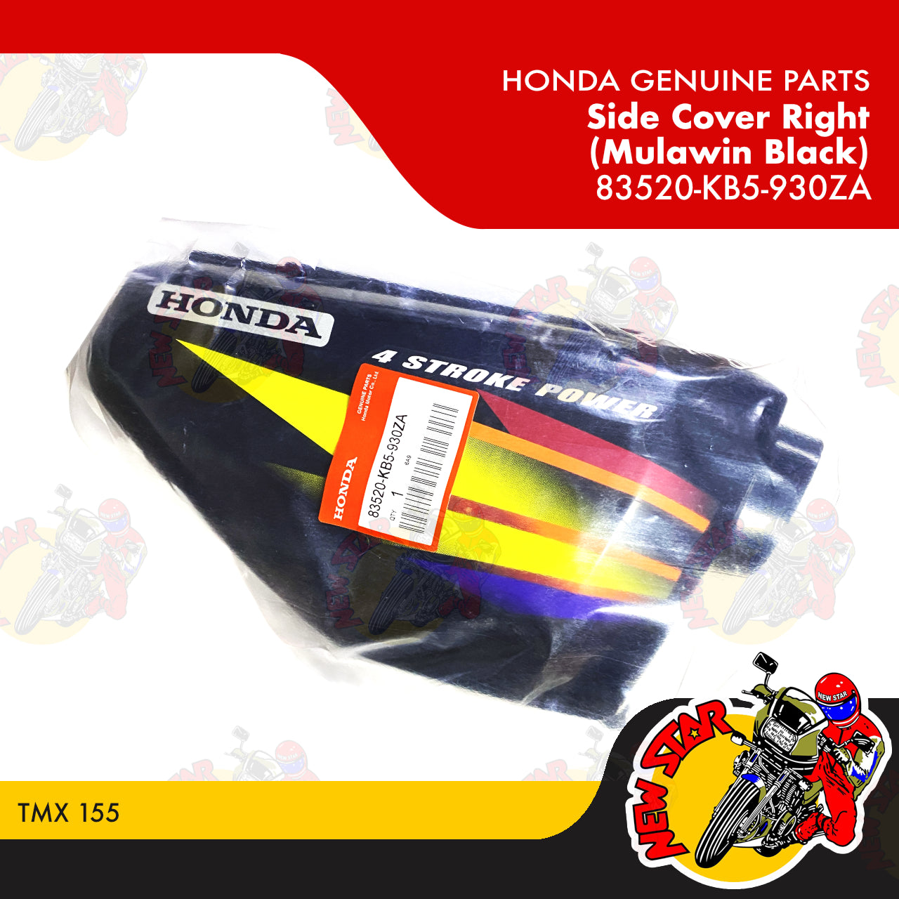 83520-KB5-930ZA | Side Cover (Mulawin Black) | Genuine Honda parts | TMX155
