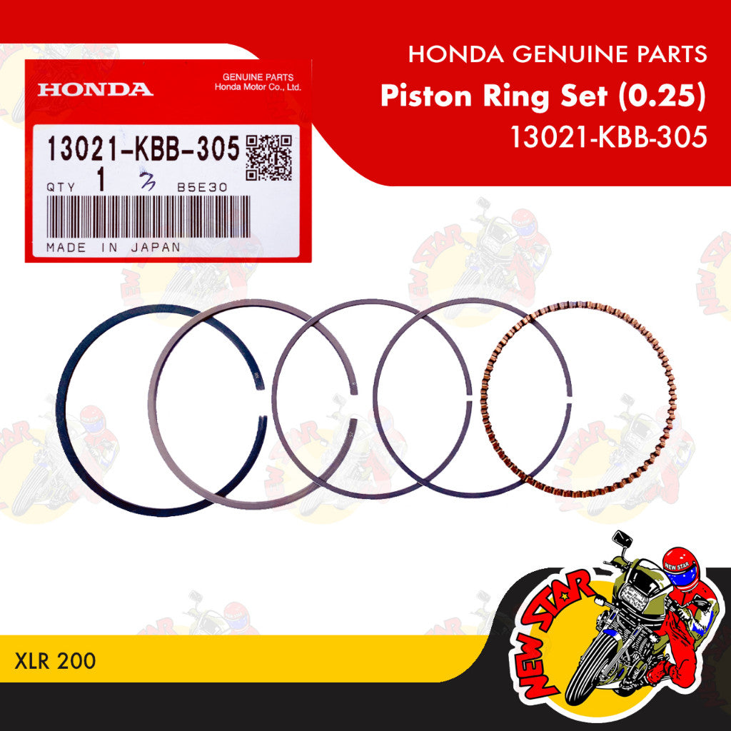 13021-KBB-305 | Piston Ring Set (0.25) | Genuine Honda parts | XLR 200