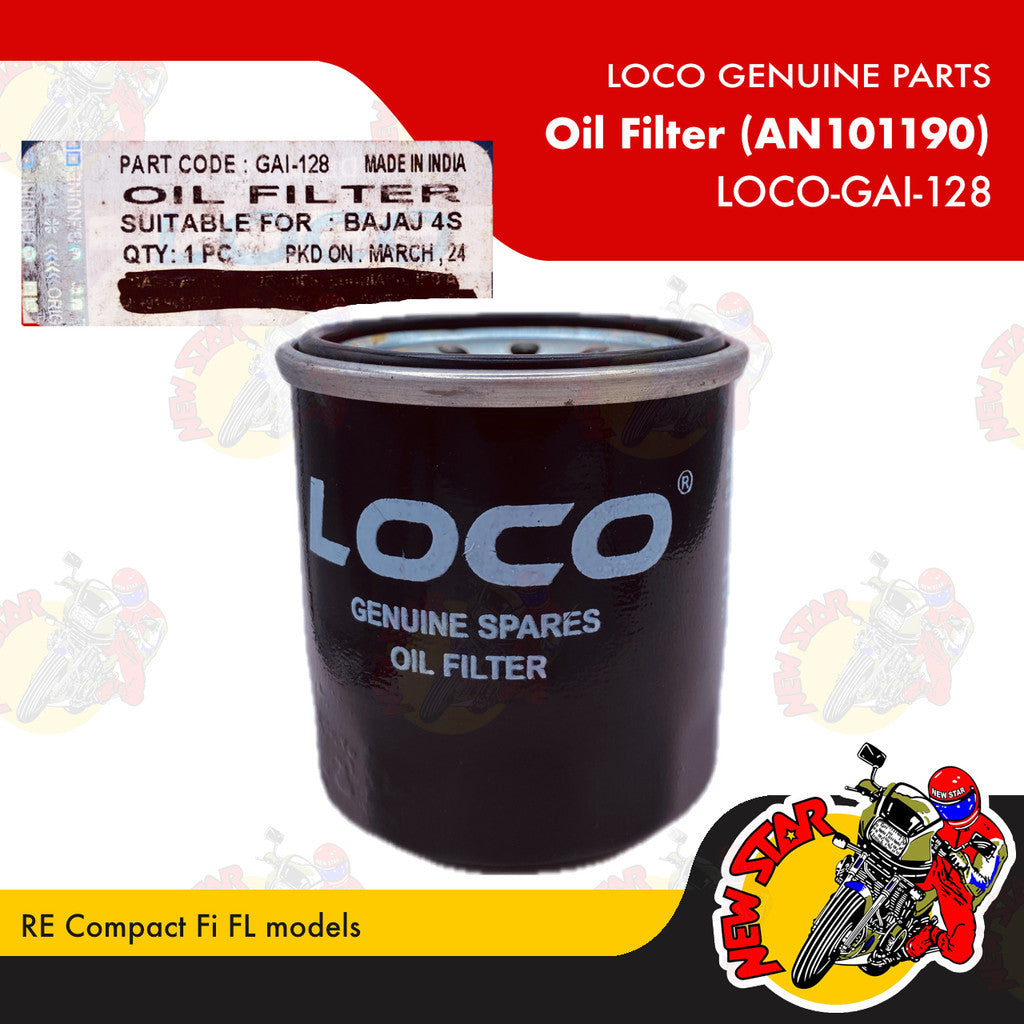 LOCO-GAI-128 | Oil Filter (AN101190) | Genuine Loco parts | RE Compact Fi FL models