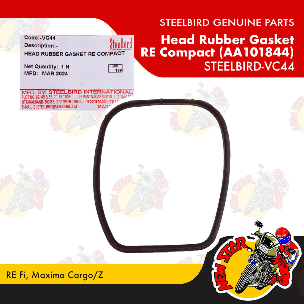 STEELBIRD-VC44 | Head Rubber Gasket RE Compact (AA101844) | Genuine Steelbird parts | RE Fi