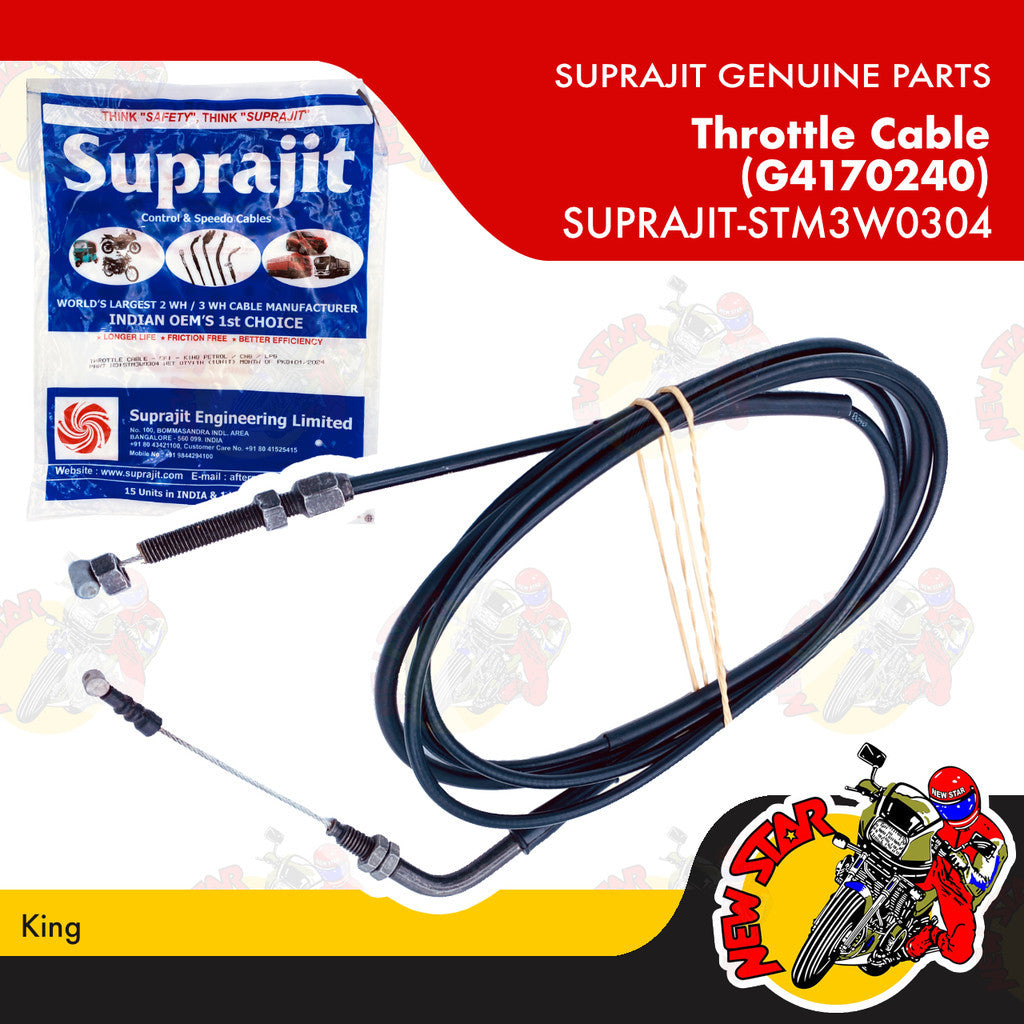 SUPRAJIT-STM3W0304 | Throttle Cable (G4170240) | Genuine Suprajit parts | King
