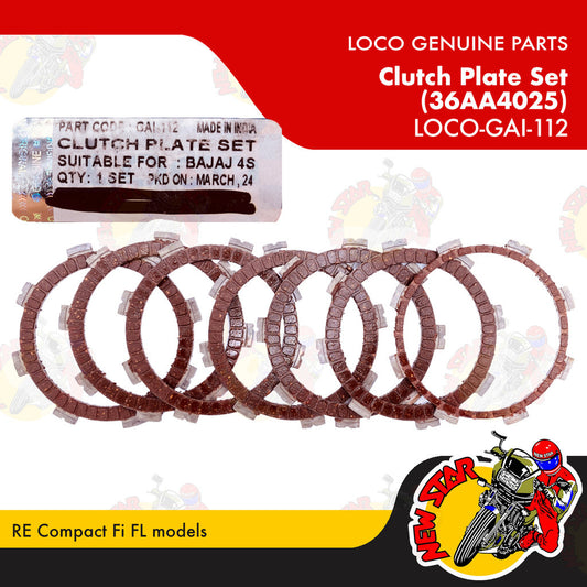 LOCO-GAI-112 | Clutch Plate Set (36AA4025) | Genuine Loco parts | RE Compact Fi FL models