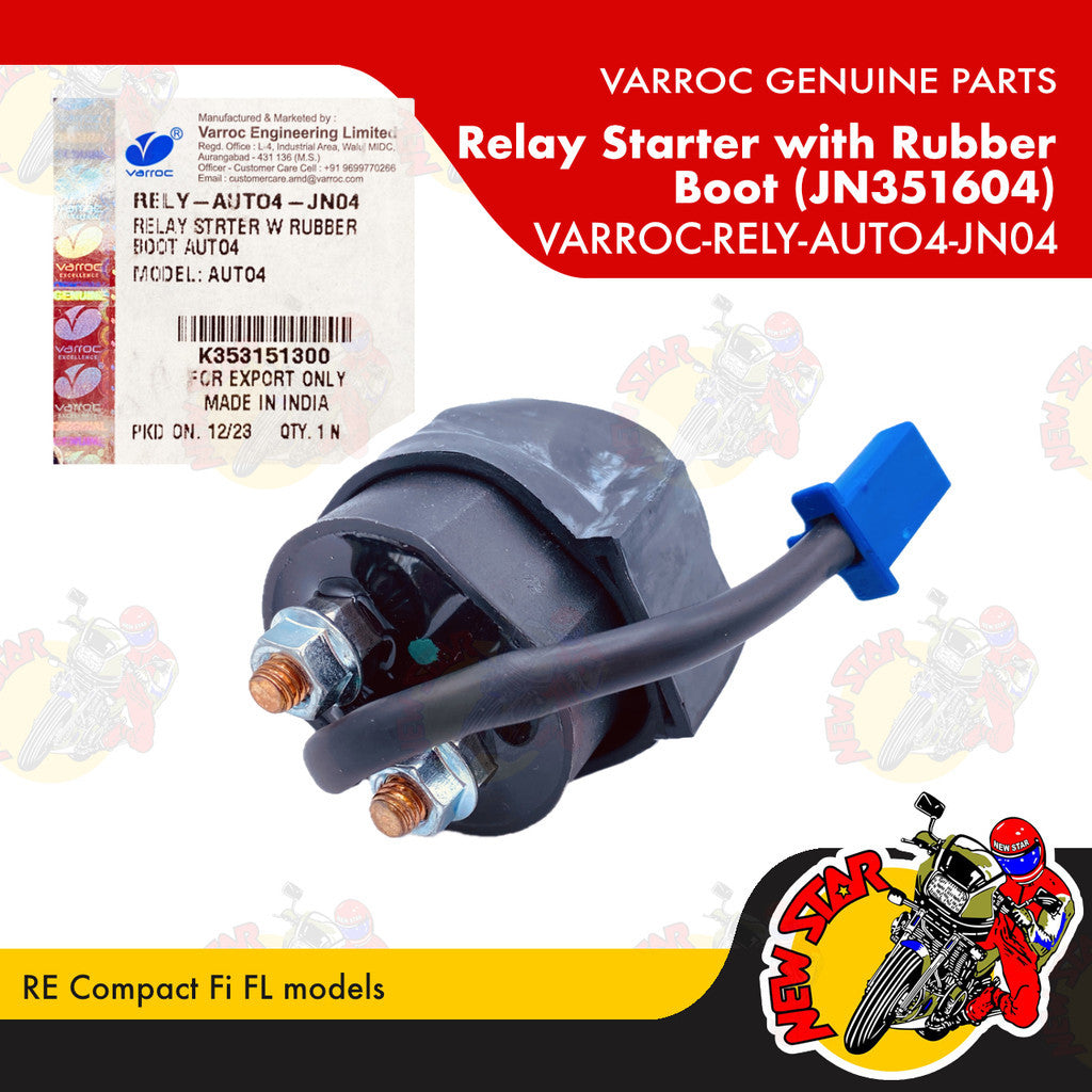 VARROC-RELY-AUTO4-JN04 | Relay Starter with Rubber Boot Auto4 (JN351604) | Genuine Varroc parts |