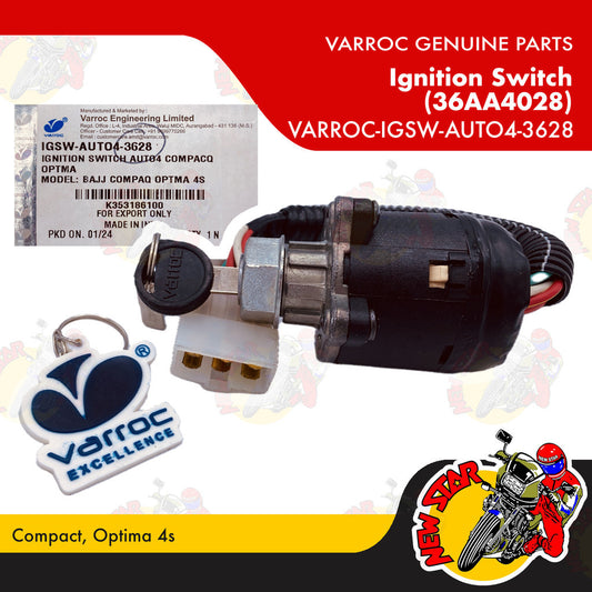 VARROC-IGSW-AUTO4-3628 | Ignition Switch Auto4 Compacq Optma (36AA4028) | Genuine Varroc parts |