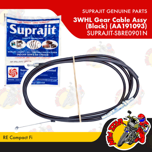 SUPRAJIT-SBRE0901N | 3WHL Gear Cable Assy (Black) (AA191093) | Genuine Suprajit parts |