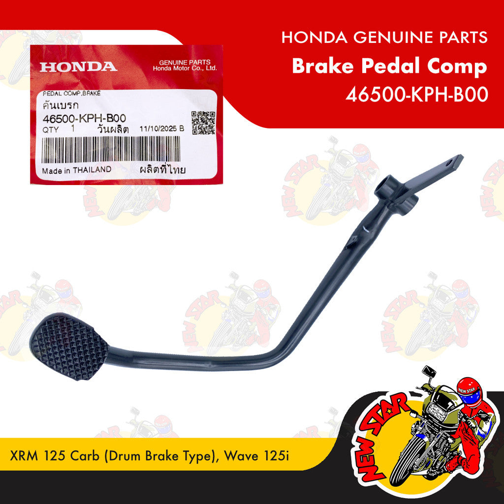 46500-KPH-B00 | Brake Pedal Comp | Genuine Honda parts | XRM 125 Carb (Drum Brake Type) Wave 125i