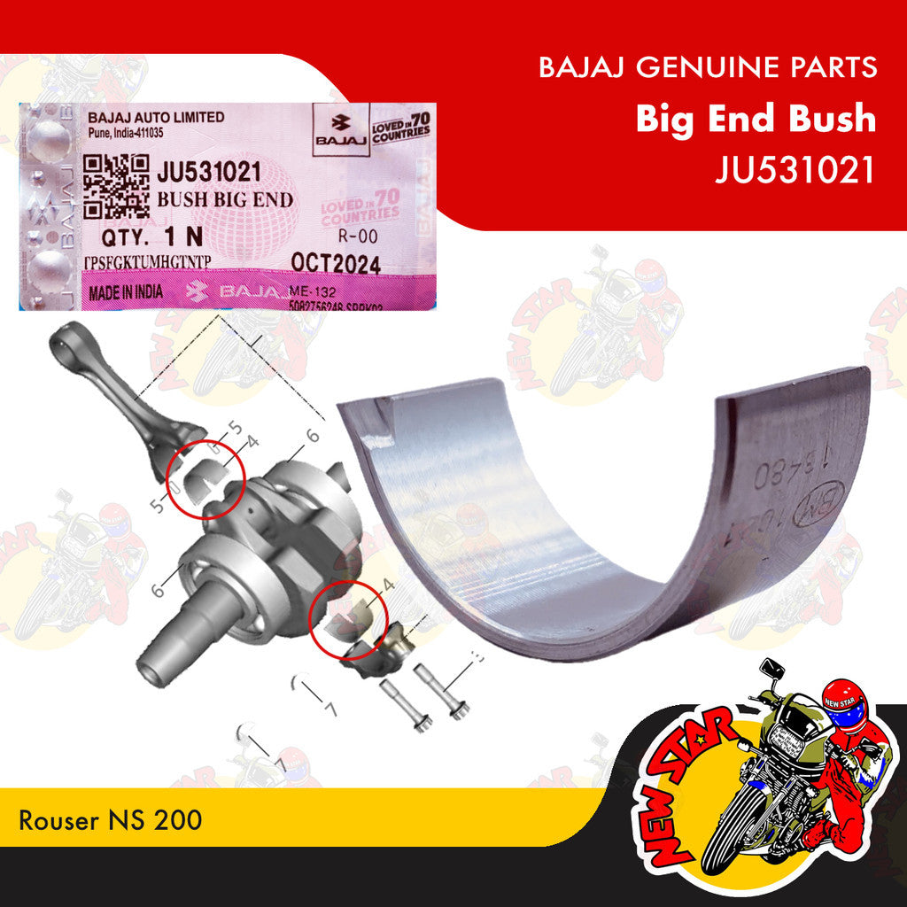 JU531021 | Big End Bush | Genuine Bajaj parts | Rouser NS 200