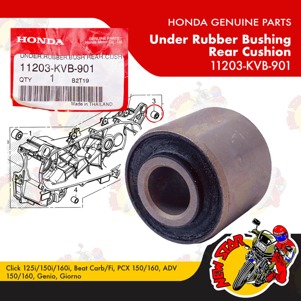 11203-KVB-901 | Under Rubber Bushing Rear Cushion | Genuine Honda parts | Click 125i/150i Beat Fi