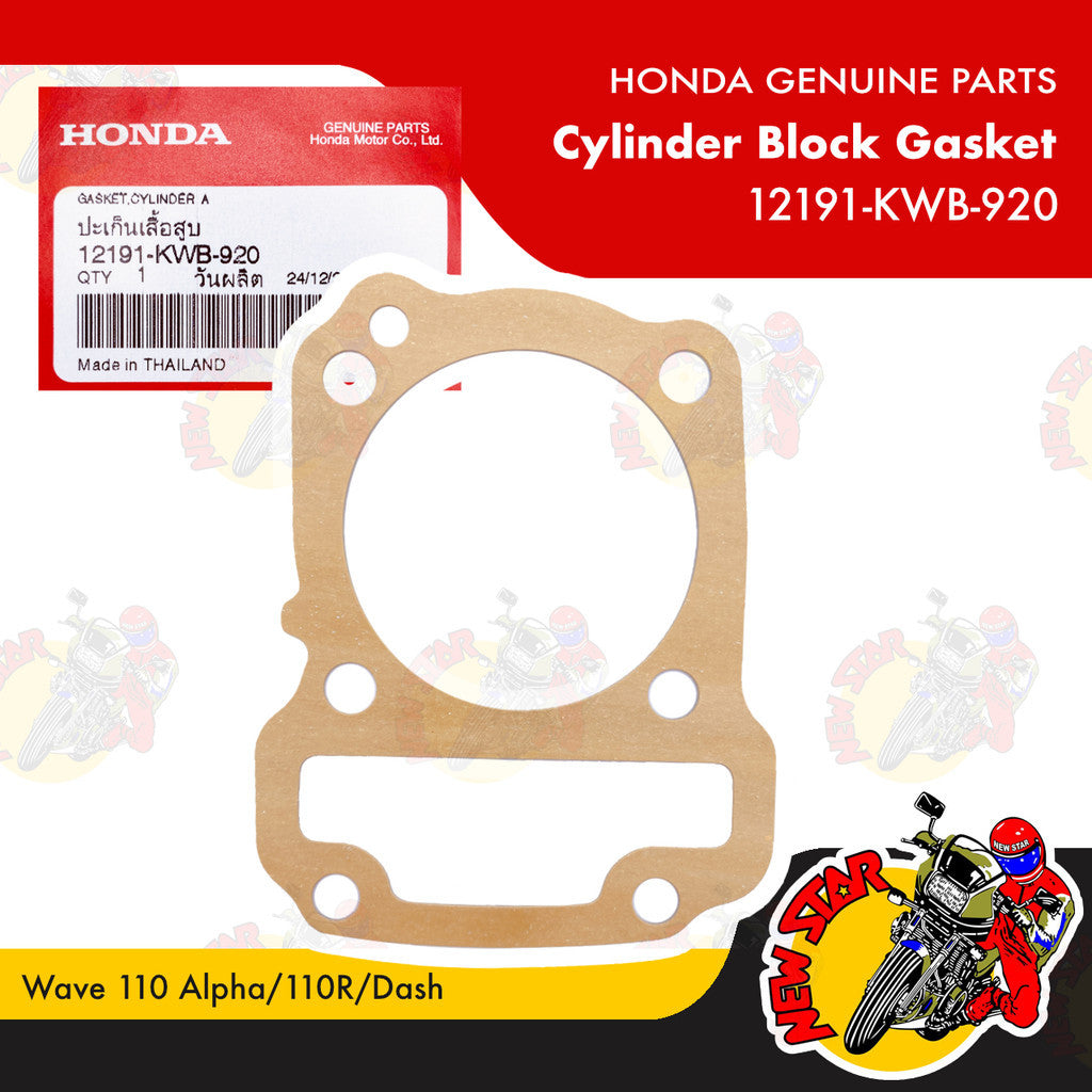 12191-KWB-920 | Cylinder Block Gasket | Genuine Honda parts | Wave 110 Alpha/110R/Dash