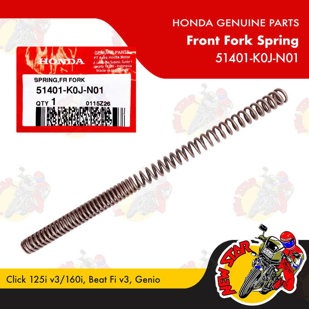 51401-K0J-N01 | Front Fork Spring | Genuine Honda parts | Click 125i v3/160i Beat Fi v3 Genio