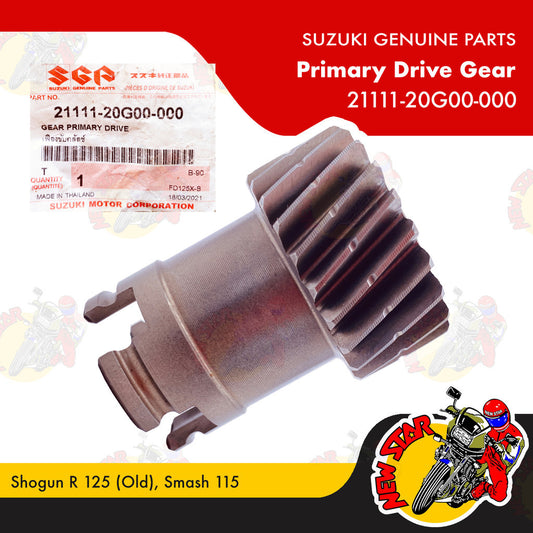 21111-20G00-000 | Primary Drive Gear | Genuine Suzuki parts | Shogun R 125 (Old) Smash 115