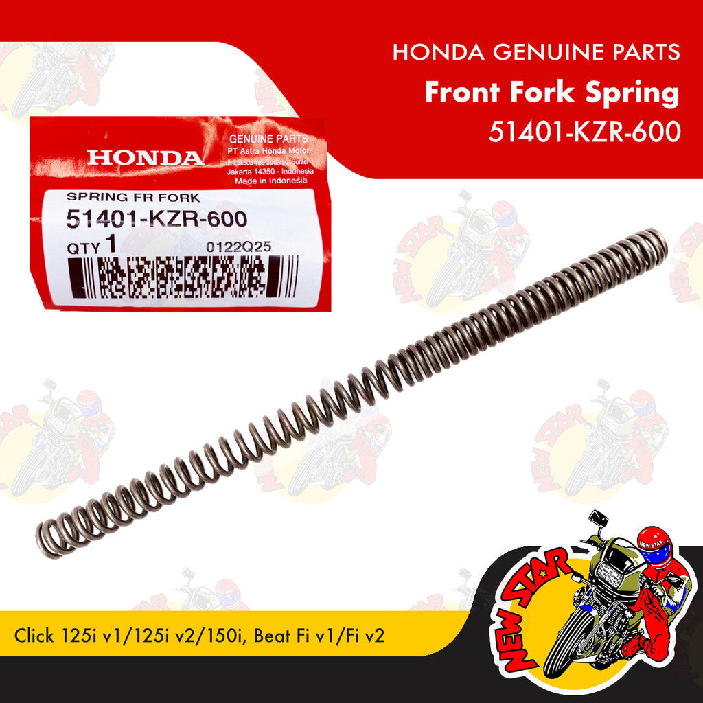 51401-KZR-600 | Front Fork Spring | Genuine Honda parts | Click 125i v1/125i v2 Beat Fi v1/Fi v2