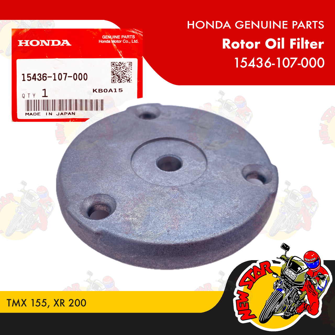 15436-107-000 | Rotor Oil Filter | Genuine Honda parts | TMX 155 XR 200