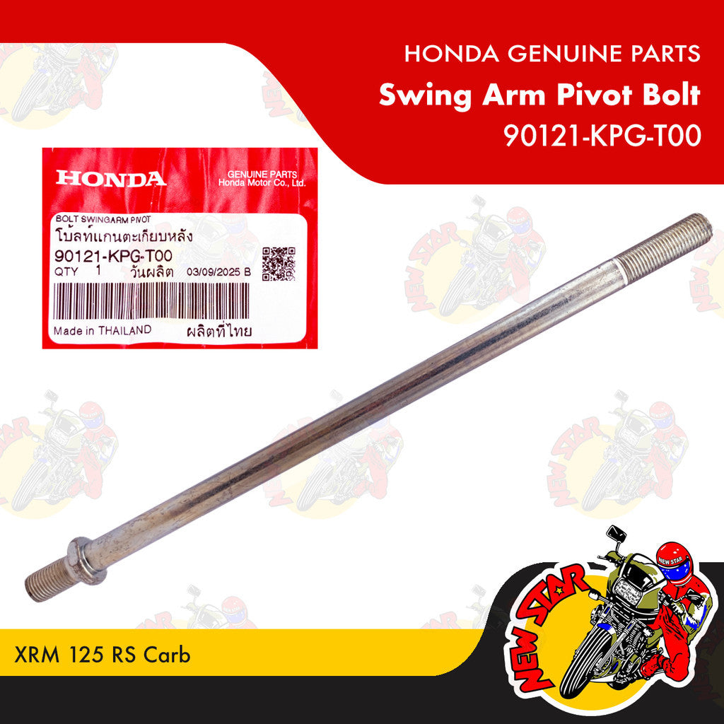 90121-KPG-T00 | Swing Arm Pivot Bolt | Genuine Honda parts | XRM 125 RS Carb