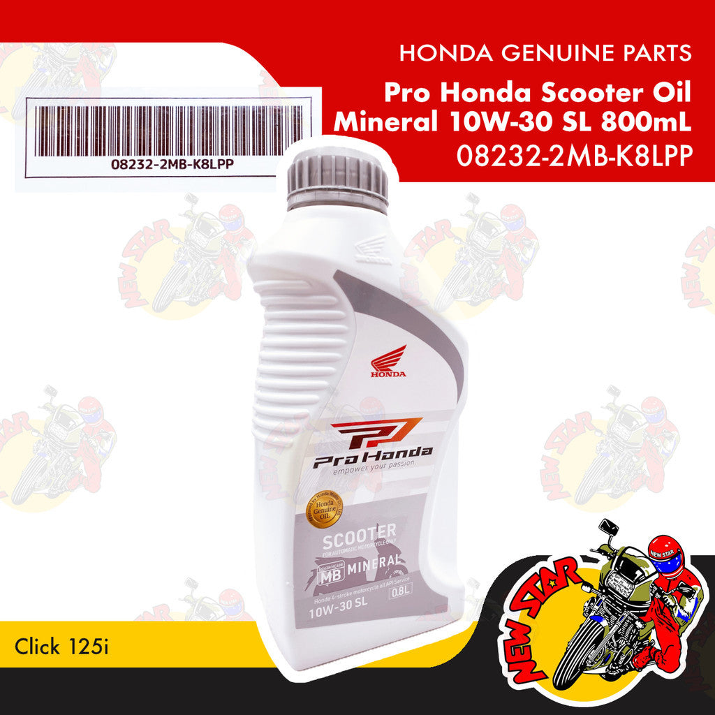 08232-2MB-K8LPP | Pro Honda Scooter Oil Mineral 10W-30 SL 800mL | Genuine Honda oil | Click 125i