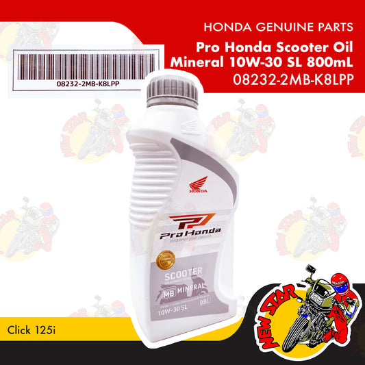 08232-2MB-K8LPP | Pro Honda Scooter Oil Mineral 10W-30 SL 800mL | Genuine Honda oil | Click 125i