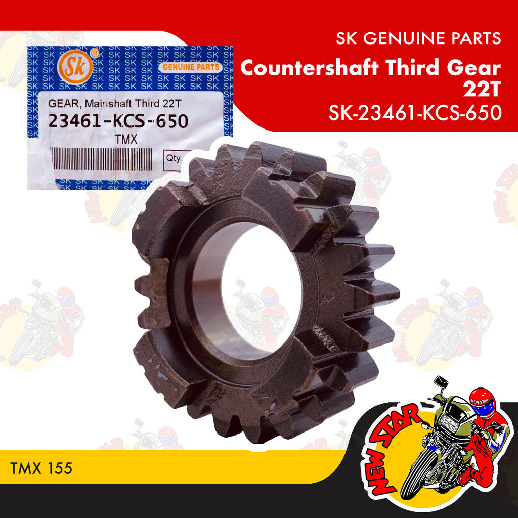 SK-23461-KCS-650 | Countershaft Third Gear 22T | Genuine Sk parts | TMX 155