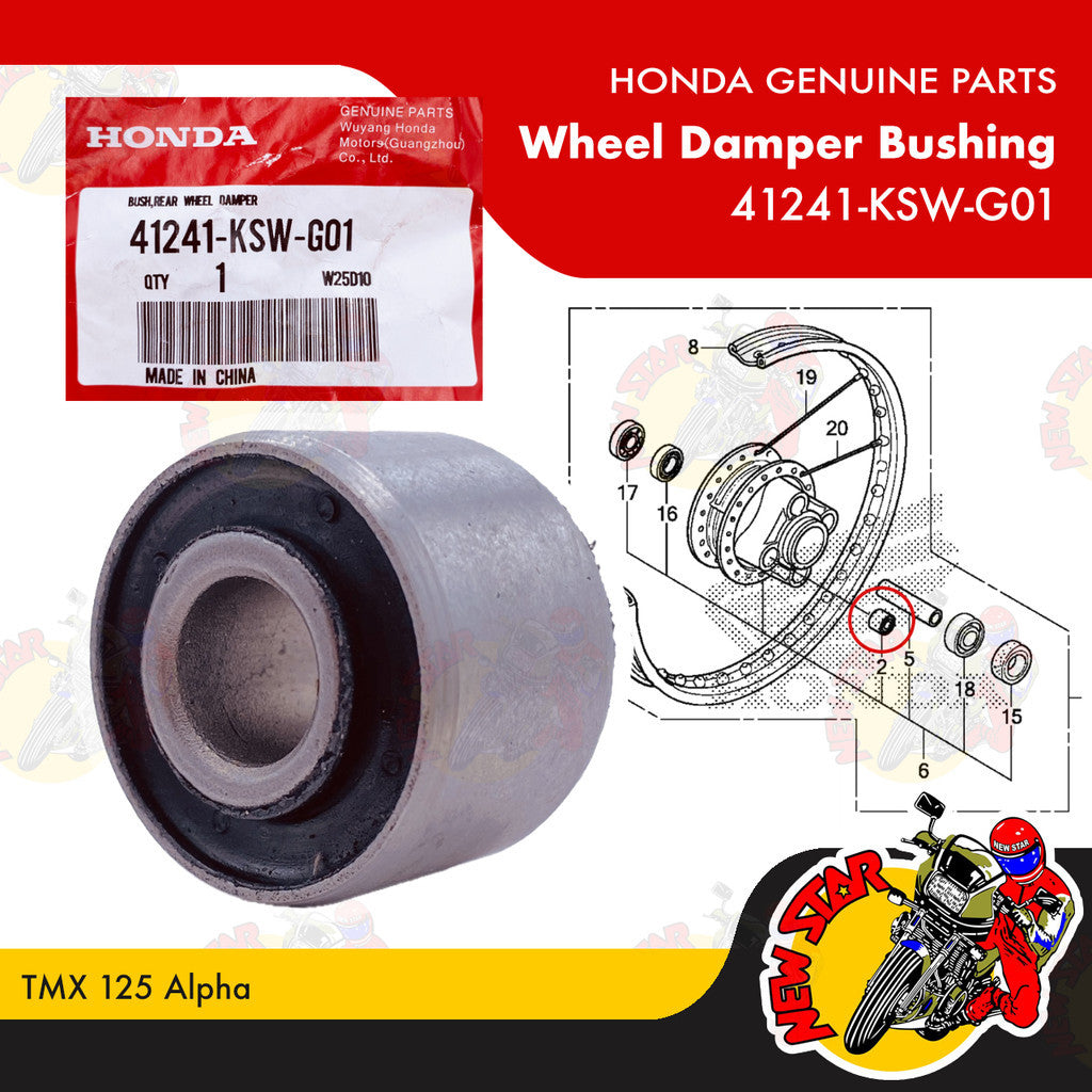 41241-KSW-G01 | Wheel Damper Bushing | Genuine Honda parts | TMX 125 Alpha