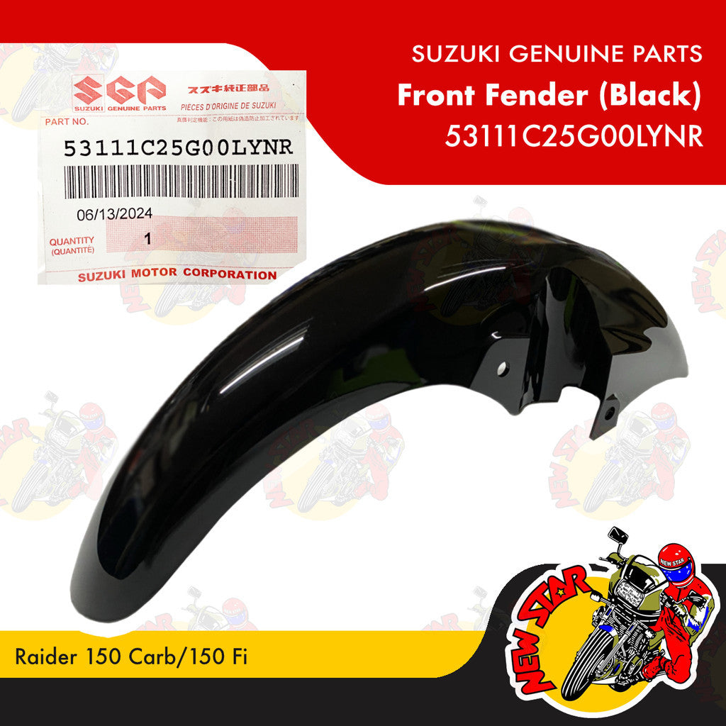 53111C25G00LYNR | Front Fender (Black) | Genuine Suzuki parts | Raider 150 Carb/150 Fi