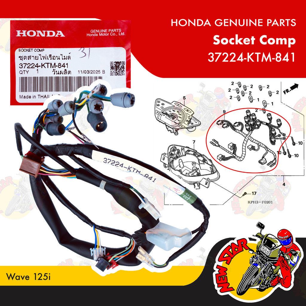 37224-KTM-841 | Socket Comp | Genuine Honda parts | Wave 125i