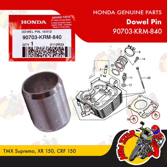 90703-KRM-840 | Dowel Pin | Genuine Honda parts | TMX Supremo XR 150 CRF 150