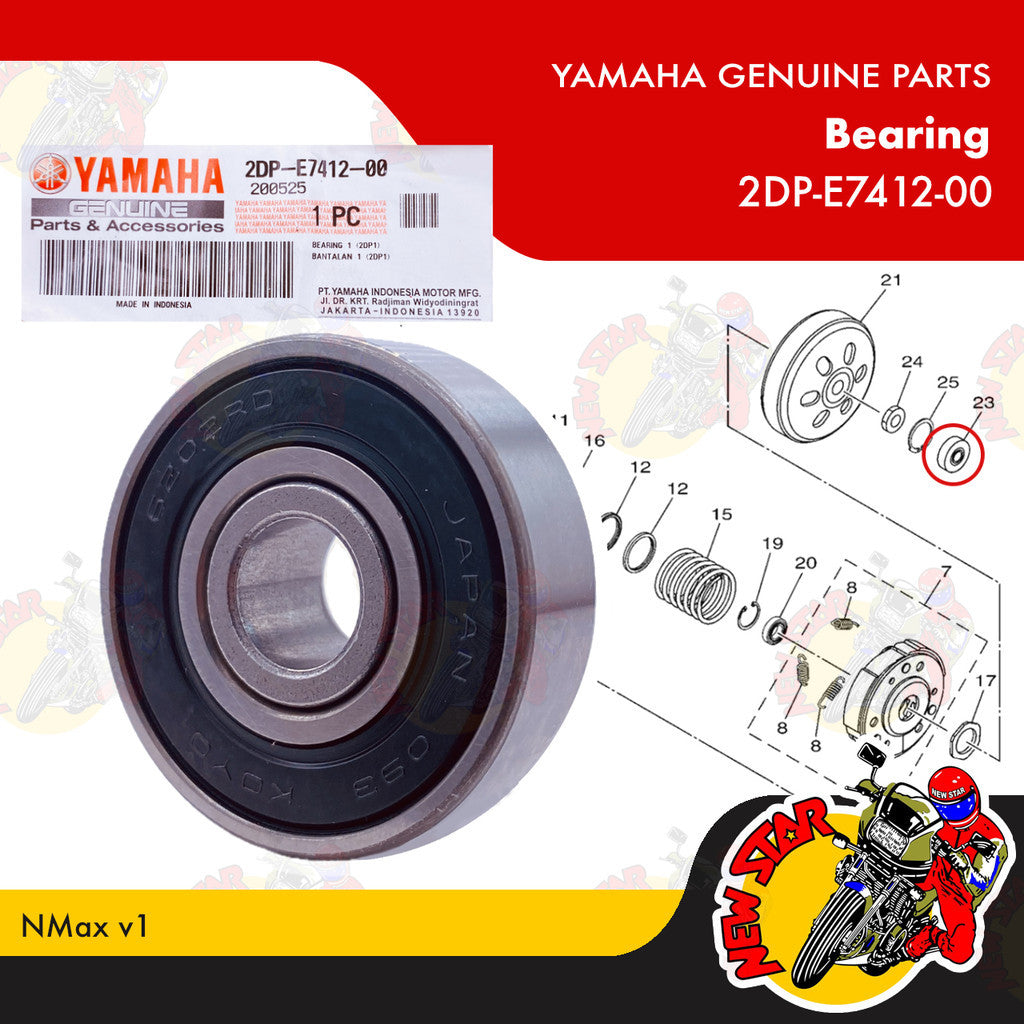 2DP-E7412-00 | Bearing | Genuine Yamaha parts | NMax v1