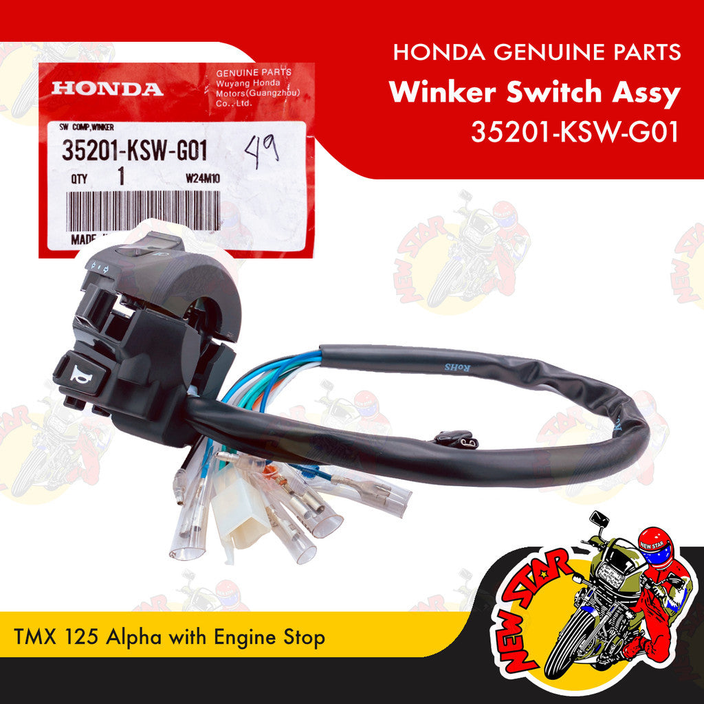 35201-KSW-G01 | Winker Switch Assy | Genuine Honda parts | TMX 125 Alpha with Engine Stop