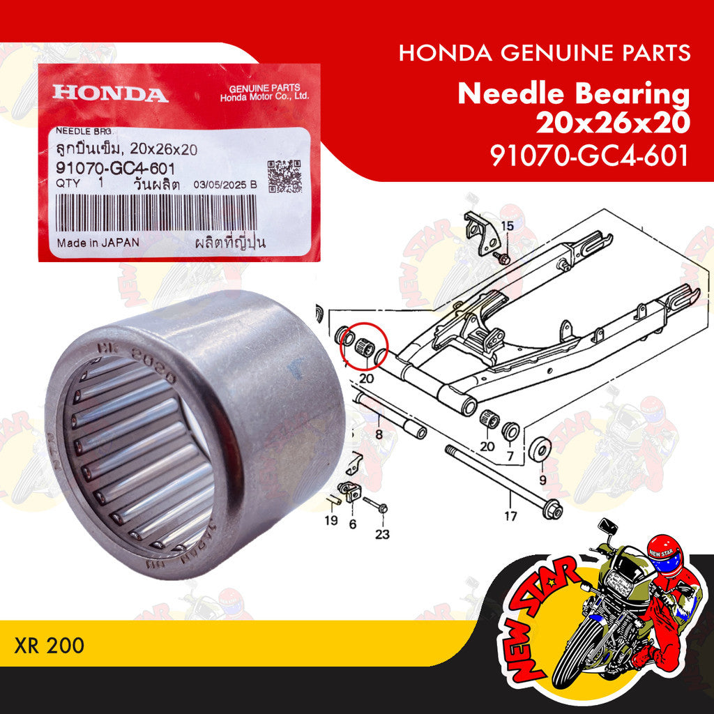 91070-GC4-601 | Needle Bearing 20x26x20 | Genuine Honda parts | XR 200