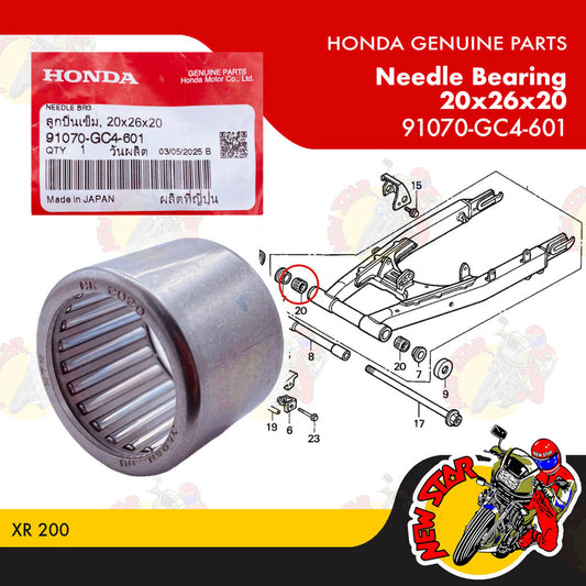 91070-GC4-601 | Needle Bearing 20x26x20 | Genuine Honda parts | XR 200