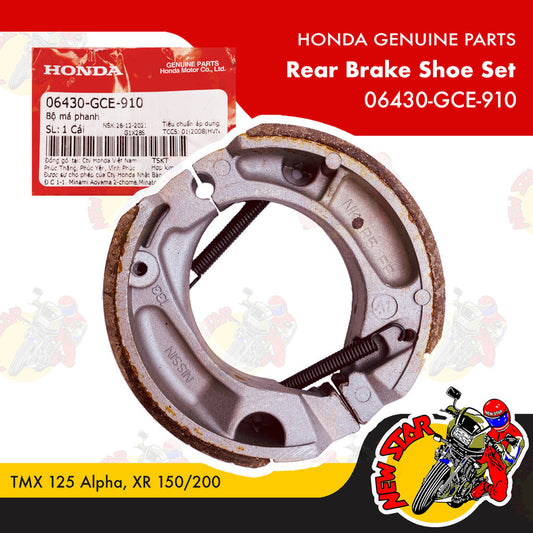 06430-GCE-910 | Rear Brake Shoe Set | Genuine Honda parts | TMX 125 Alpha XR 150/200