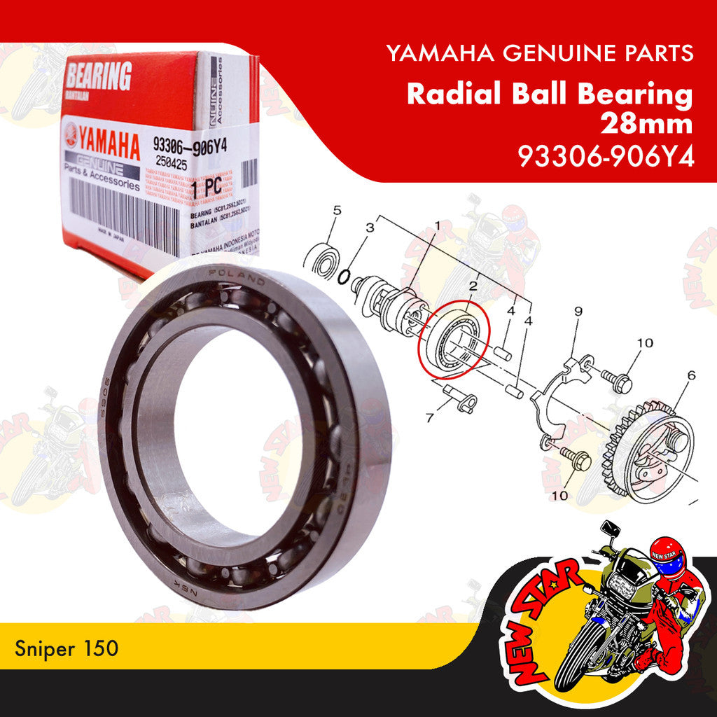 93306-906Y4 | Radial Ball Bearing 28mm | Genuine Yamaha parts | Sniper 150
