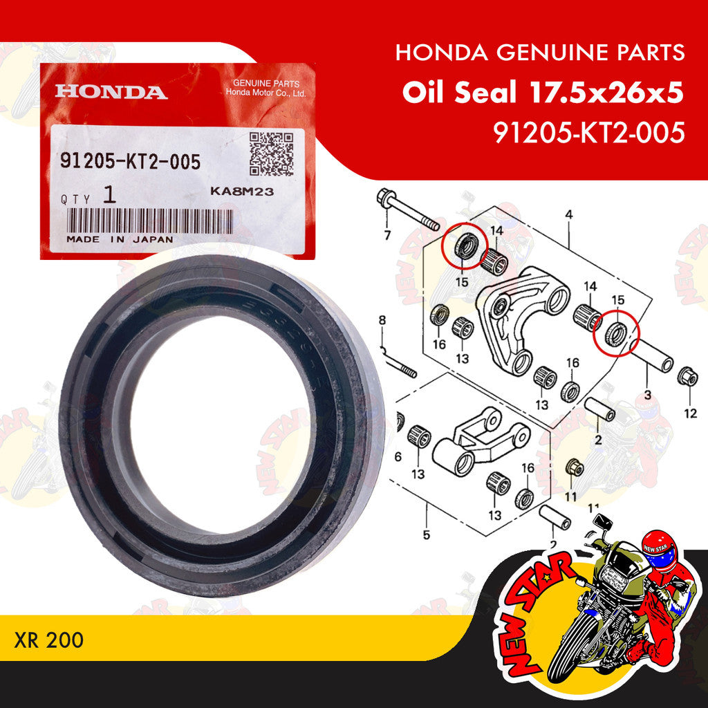 91205-KT2-005 | Oil Seal 17.5x26x5 | Genuine Honda parts | XR 200