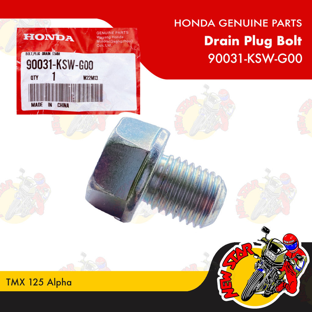 90031-KSW-G00 | Drain Plug Bolt | Genuine Honda parts | TMX 125 Alpha