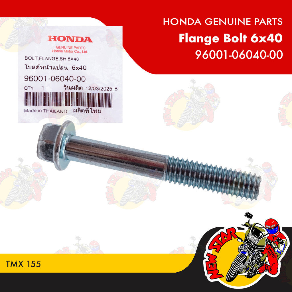96001-06040-00 | Flange Bolt 6X40 | Genuine Honda parts | TMX 155