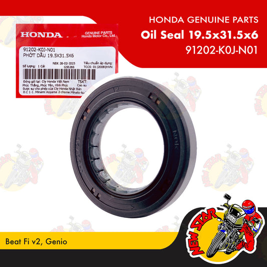 91202-K0J-N01 | Oil Seal 19.5x31.5x6 | Genuine Honda parts | Beat Fi v2 Genio