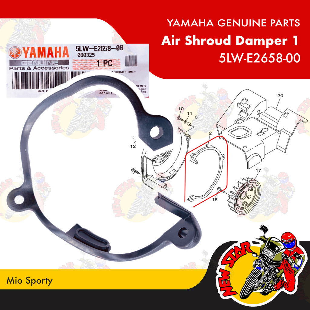 5LW-E2658-00 | Air Shroud Damper 1 | Genuine Yamaha parts | Mio Sporty