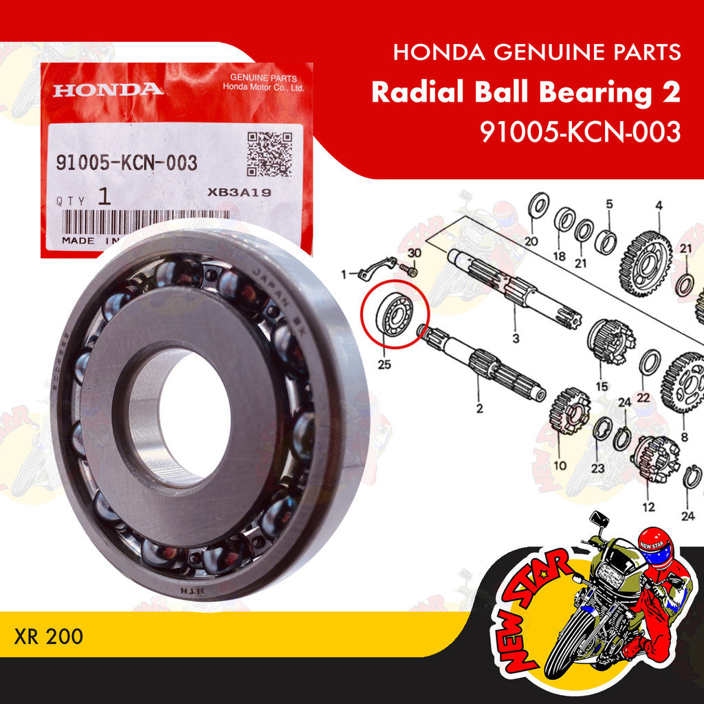 91005-KCN-003 | Radial Ball Bearing 2 | Genuine Honda parts | XR 200