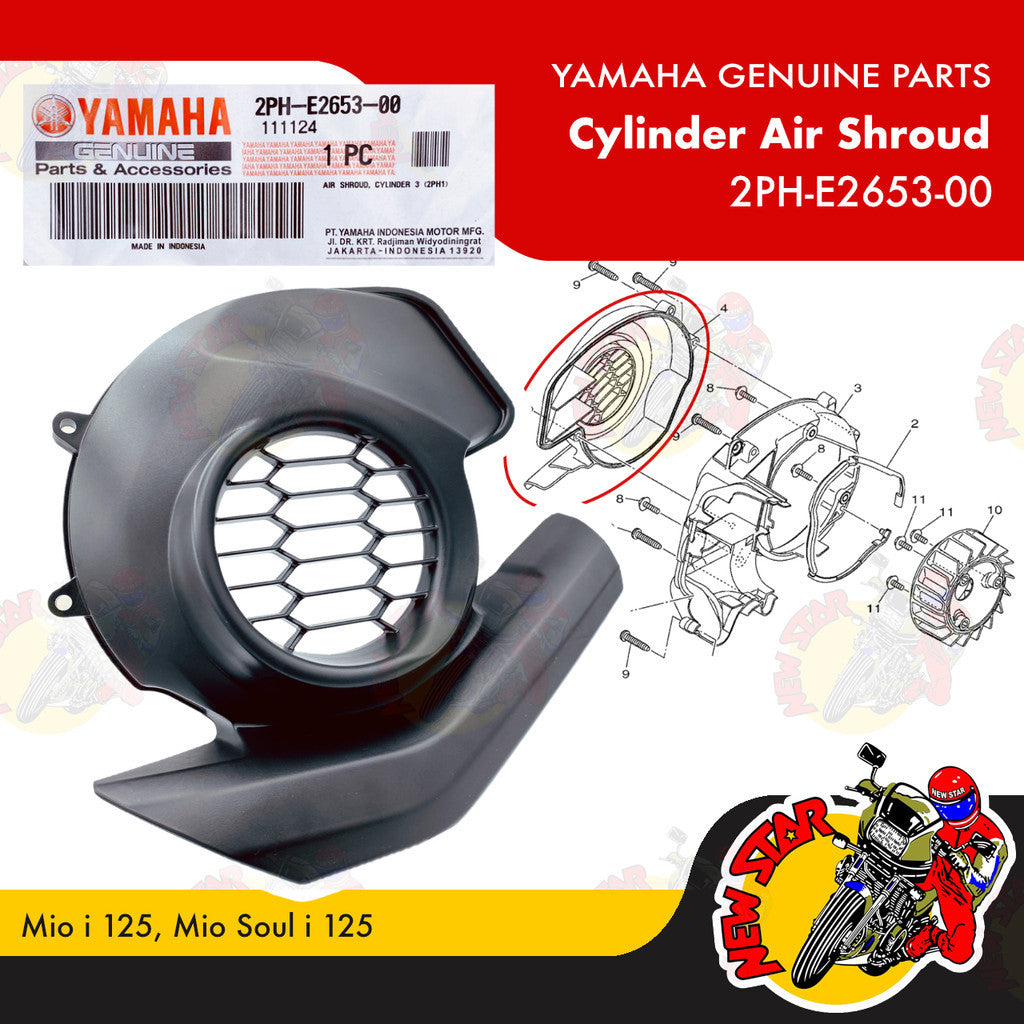 2PH-E2653-00 | Cylinder Air Shroud | Genuine Yamaha parts | Mio i 125 Mio Soul i 125