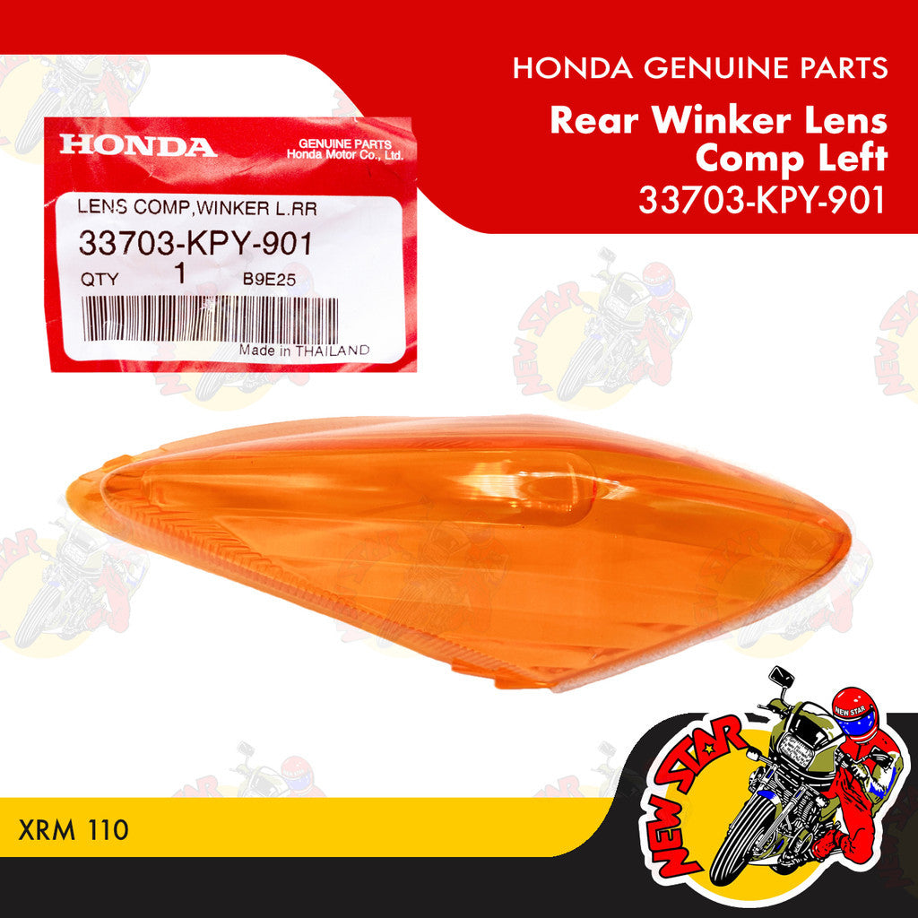 33703-KPY-901 | Rear Winker Lens Comp Left | Genuine Honda parts | XRM 110