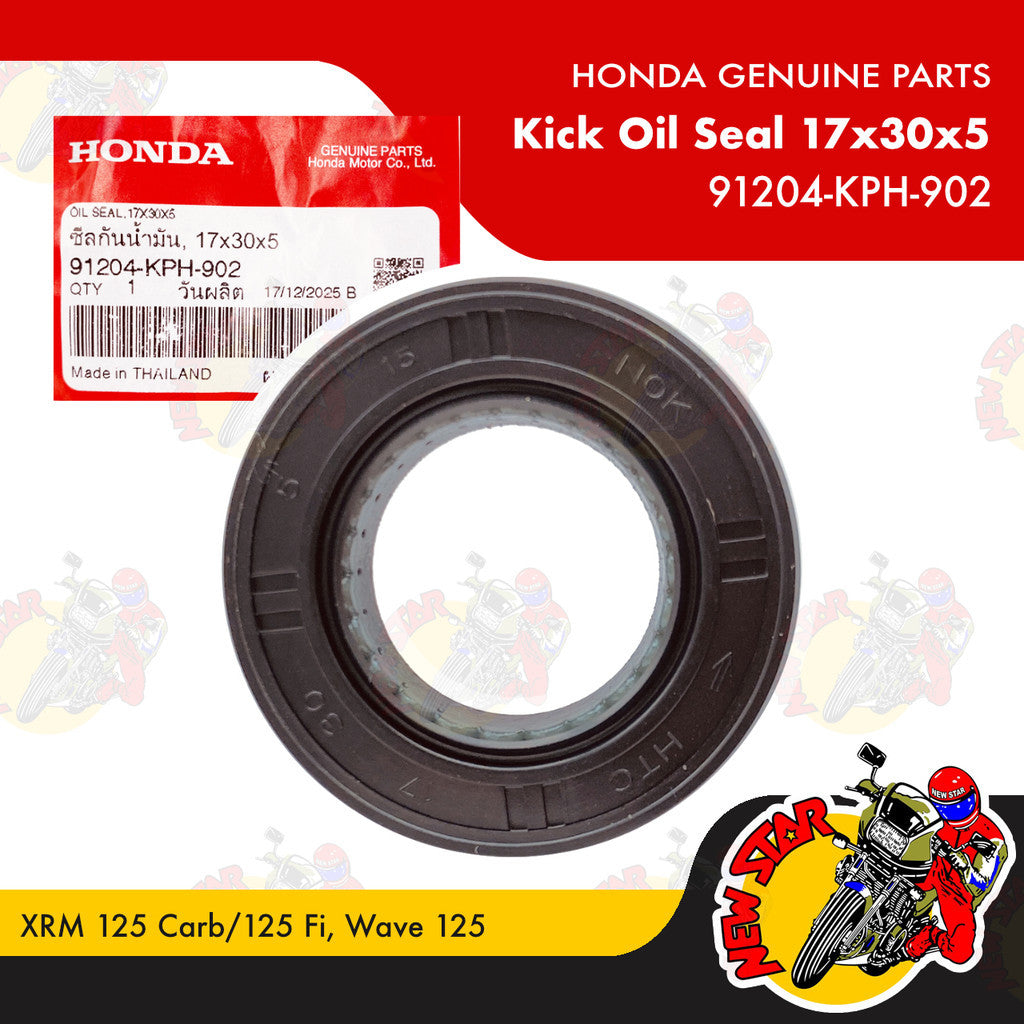 91204-KPH-902 | Kick Oil Seal 17x30x5 | Genuine Honda parts | XRM 125 Carb/125 Fi Wave 125