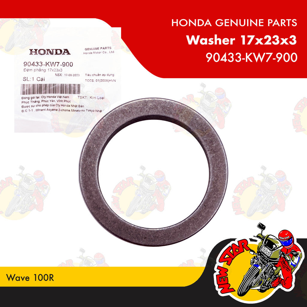 90433-KW7-900 | Washer 17x23x3 | Genuine Honda parts | Wave 100R