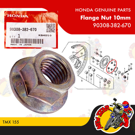 90308-382-670 | Flange Nut 10mm | Genuine Honda parts | TMX 155
