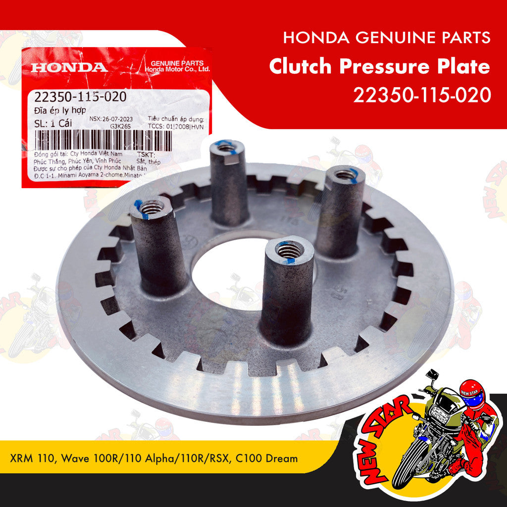 22350-115-020 | Clutch Pressure Plate | Genuine Honda parts | XRM 110 Wave 100R/110 Alpha/110R/RSX