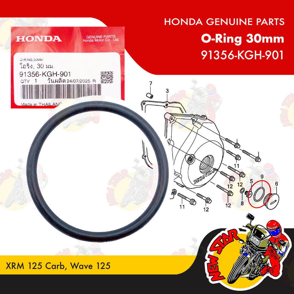 91356-KGH-901 | O-Ring 30mm | Genuine Honda parts | XRM 125 Carb Wave 125