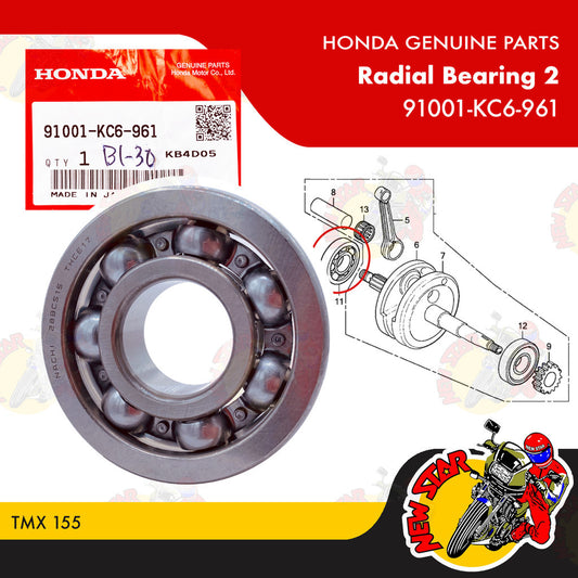 91001-KC6-961 | Radial Bearing 2 | Genuine Honda parts | TMX 155
