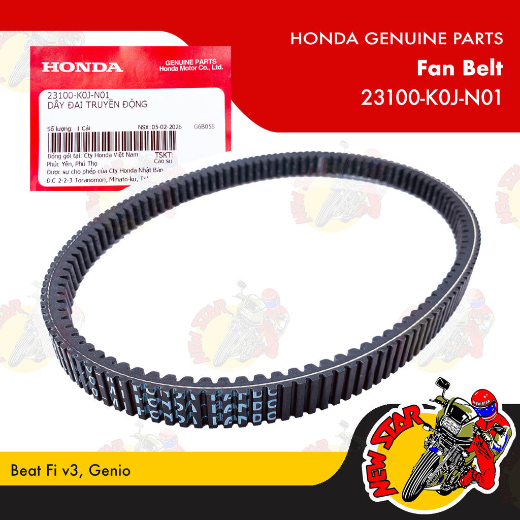 23100-K0J-N01 | Fan Belt | Genuine Honda parts | Beat Fi v3 Genio