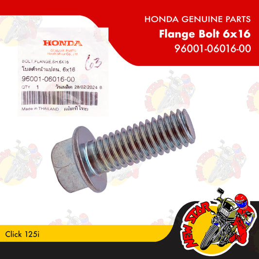 96001-06016-00 | Flange Bolt 6x16 | Genuine Honda parts | Click 125i