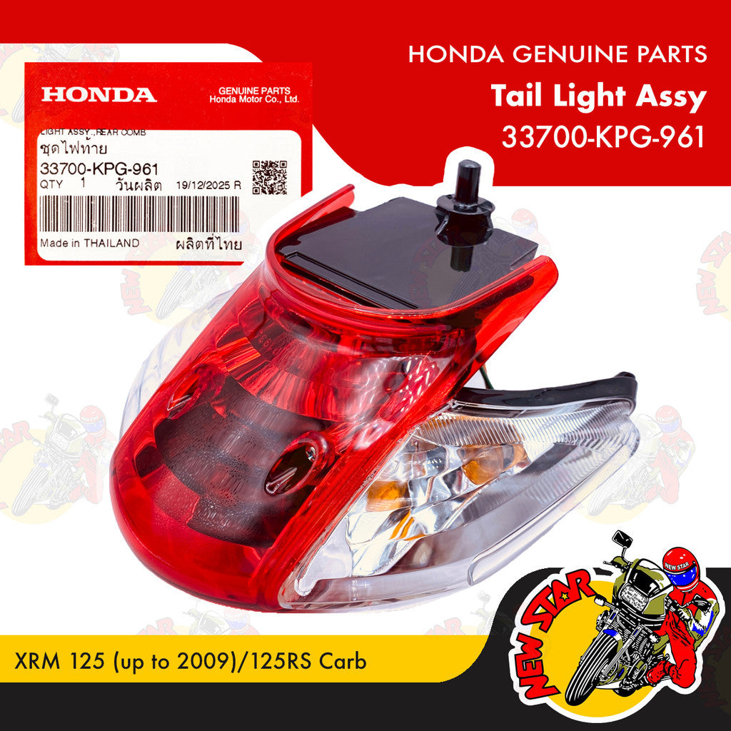 33700-KPG-961 | Tail Light Assy | Genuine Honda parts | XRM 125 (up to 2009)/125RS Carb