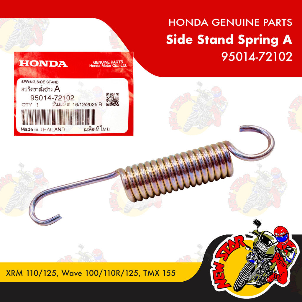 95014-72102 | Side Stand Spring A | Genuine Honda parts | XRM 110/125 Wave 100/110R/125 TMX 155
