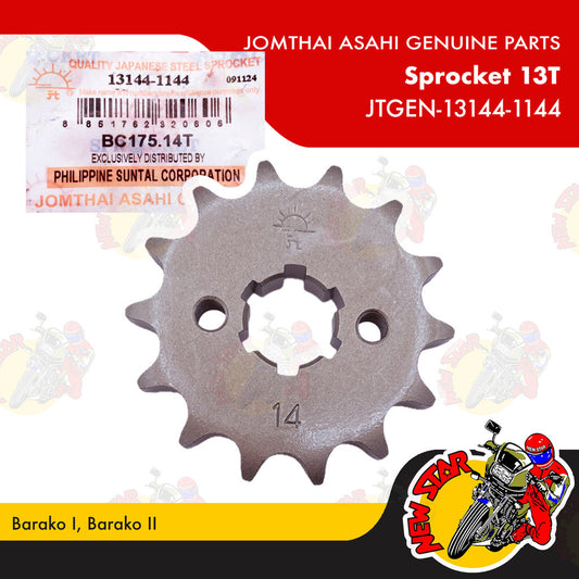 JTGEN-13144-1144-13T | Sprocket 13T | Genuine Jomthai Asahi parts | Barako I Barako II